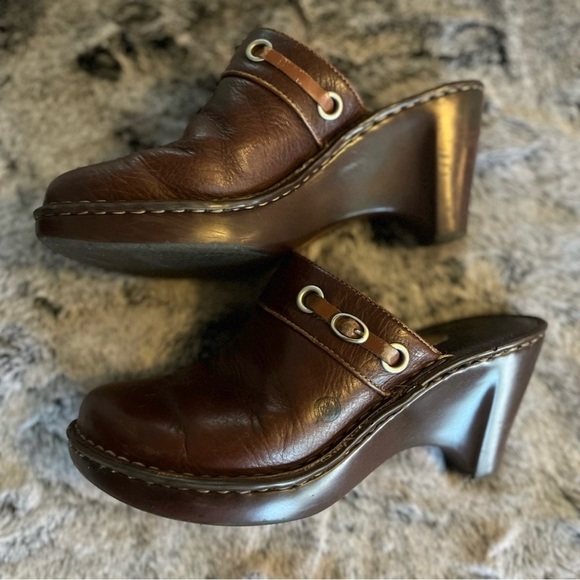 Born B.O.C. Women's Classic Clogs 3.5" heel, Brown Leather Size 8.5 EUC Y2K - Picture 12 of 12